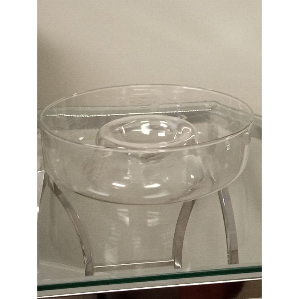 Princess House Vintage Clear Dining Crystal/Glass Chip and Dip Bowl with Etched